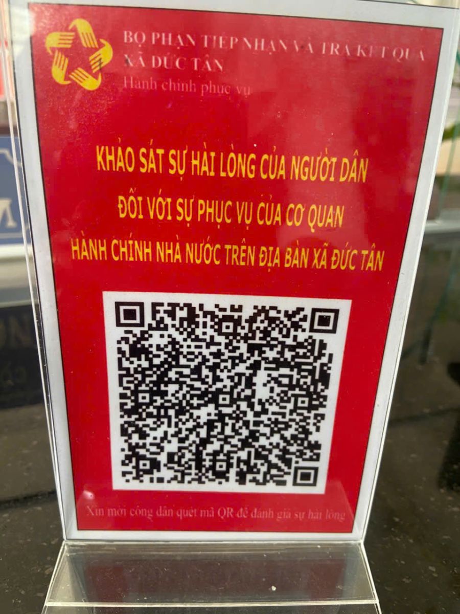 Ảnh: Mã QR Code khảo sát sự hài lòng của người dân và doanh nghiệp